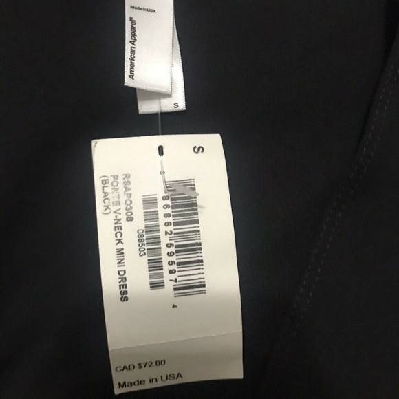 American Apparel Deep V Dress BRAND NEW Size Small - Picture 3 of 4